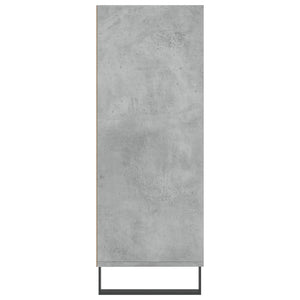 vidaXL Buffet haut gris béton 69,5x32,5x90 cm Bois d'ingénierie