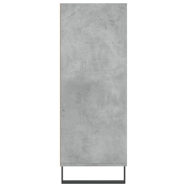 vidaXL Buffet haut gris béton 69,5x32,5x90 cm Bois d'ingénierie