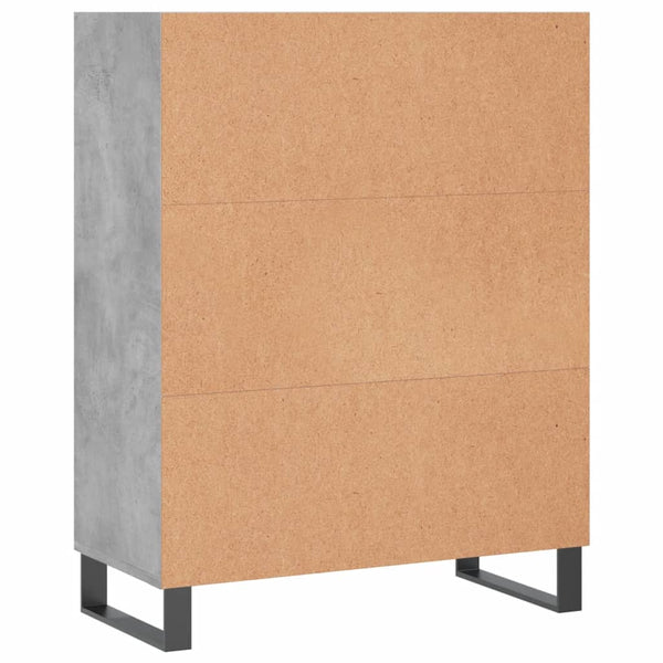 vidaXL Buffet haut gris béton 69,5x32,5x90 cm Bois d'ingénierie