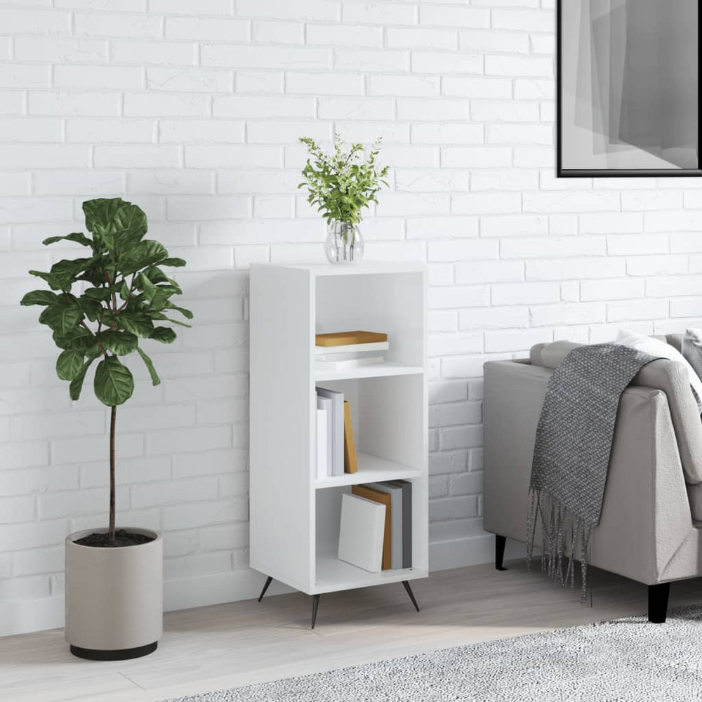Hochglanz Regalschrank Weiß, 90 cm