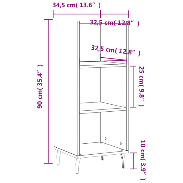 Schwarzes Sideboard 90cm Holzwerkstoff