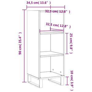 Hochglanz Weiß Sideboard 90cm