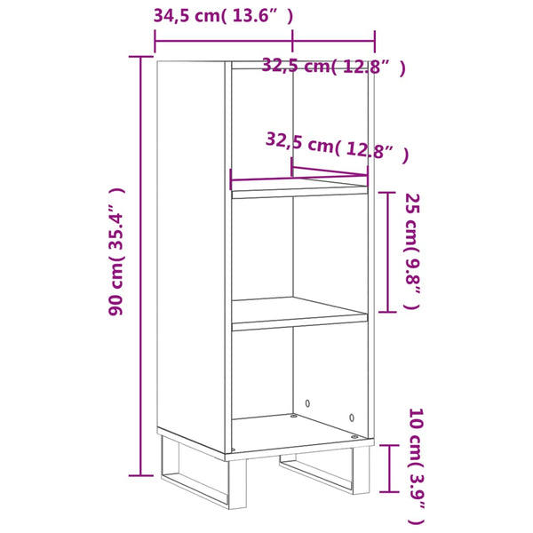 Hochglanz Weiß Sideboard 90cm