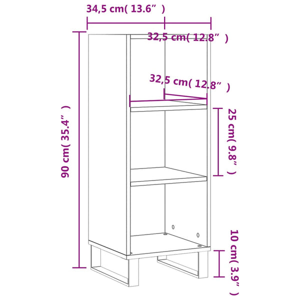 Betongraues Sideboard, 90 cm