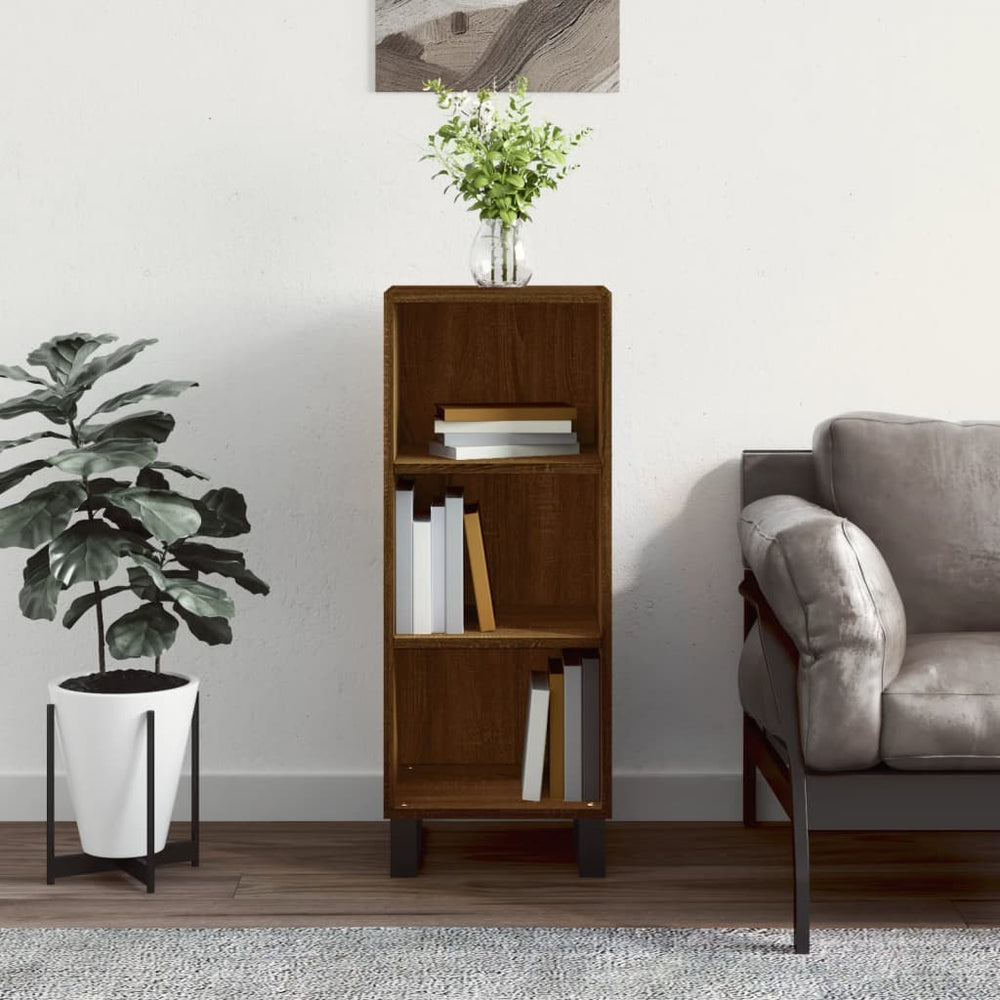 vidaXL Sideboard Brown Oak Look 34.5x32.5x90 cm Engineered Wood