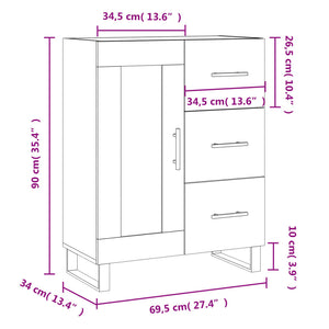 Weißes Sideboard 69,5 cm Holz