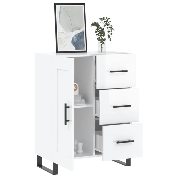 Hochglanz Weißes Sideboard 69,5x34x90 cm