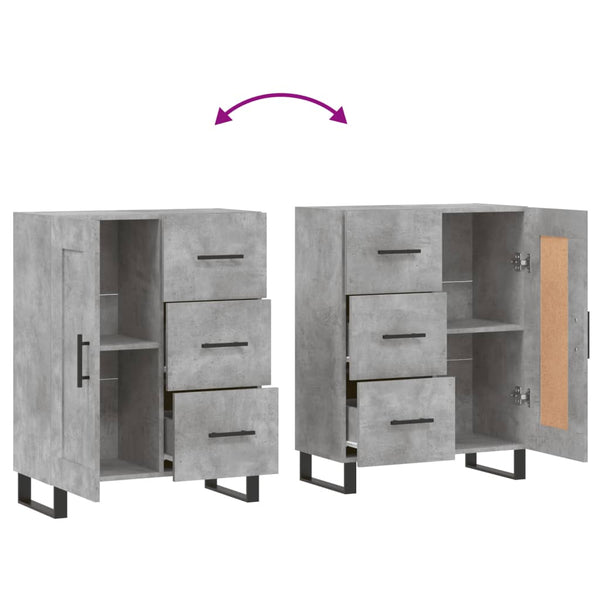 Betongraues Sideboard 69,5x34x90 cm