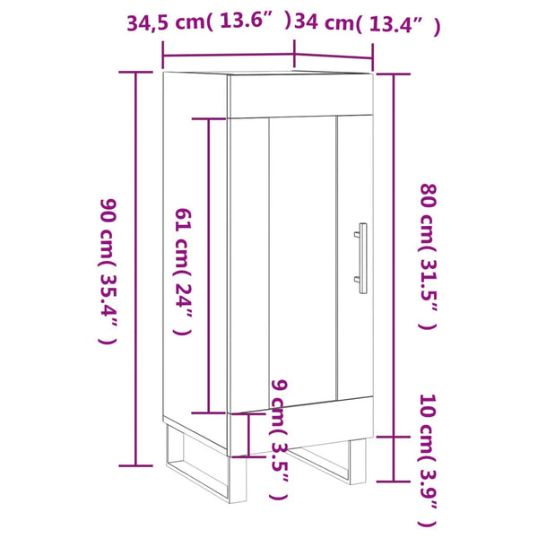 Betongraues Sideboard 90cm