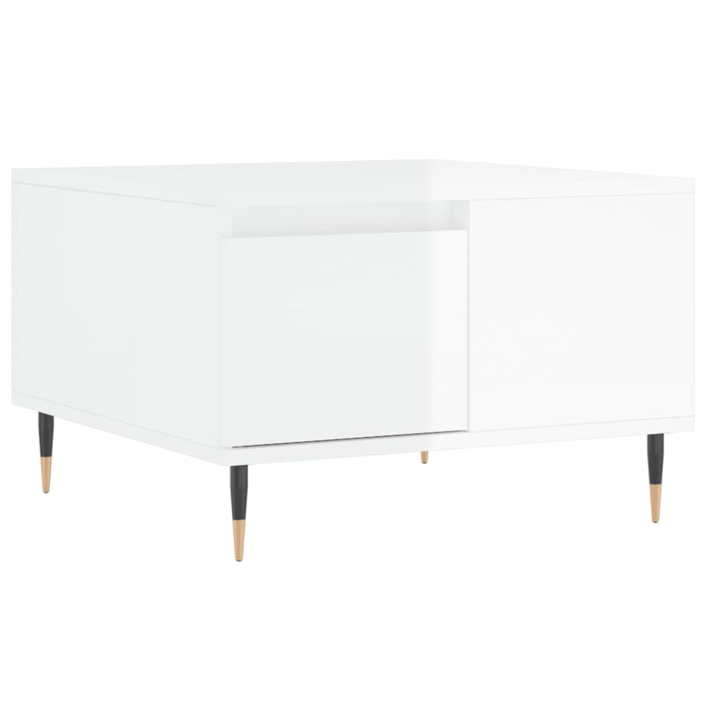 vidaXL Coffee Table High-Gloss White 55x55x36.5 cm Engineered Wood