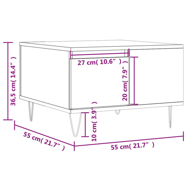Schwarzer Couchtisch 55x55 cm