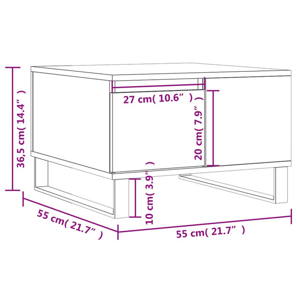 Couchtisch Braun Eichenoptik 55x55 cm