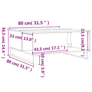 Couchtisch Sonoma Eiche 80x80 cm