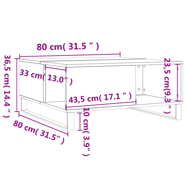 Betongrauer Couchtisch 80x80 cm