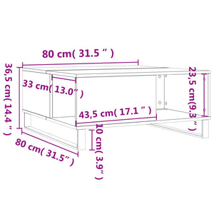 Grauer Couchtisch Sonoma 80x80 cm