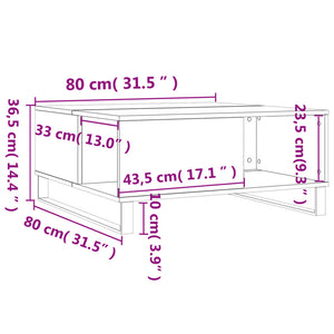 Couchtisch Eichenoptik Braun 80x80 cm