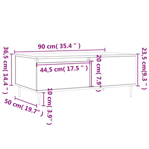 Schwarzer Couchtisch 90x50 cm