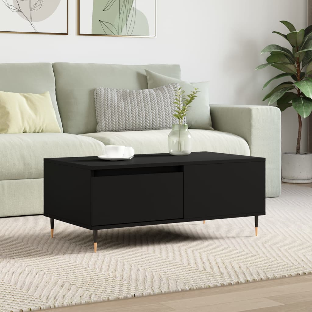 Schwarzer Couchtisch 90x50 cm