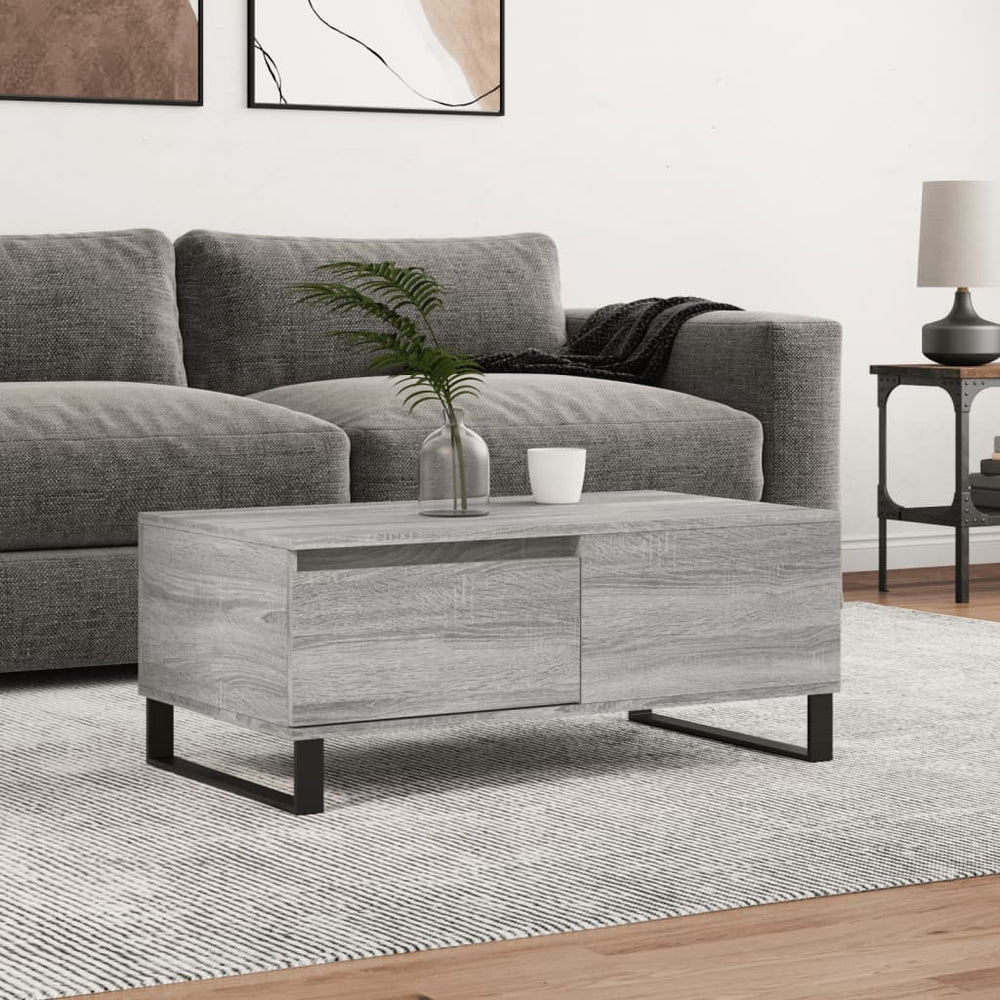 vidaXL Coffee Table Gray Sonoma 90x50x36.5 cm Engineered Wood