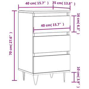 Schwarzes Sideboard 40x35x70 cm