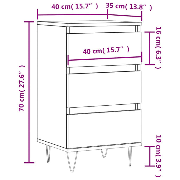 Schwarzes Sideboard 40x35x70 cm