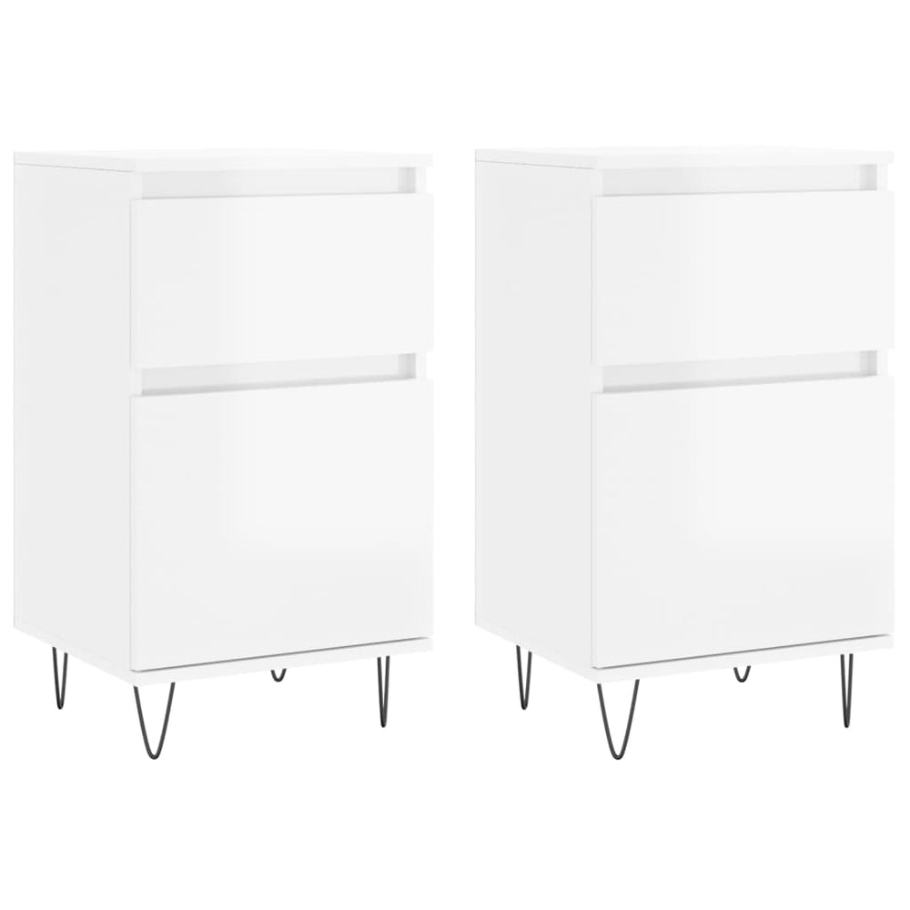 Hochglanz Sideboards Weiß, 2er Set