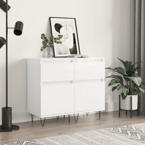 Hochglanz Sideboards Weiß, 2er Set