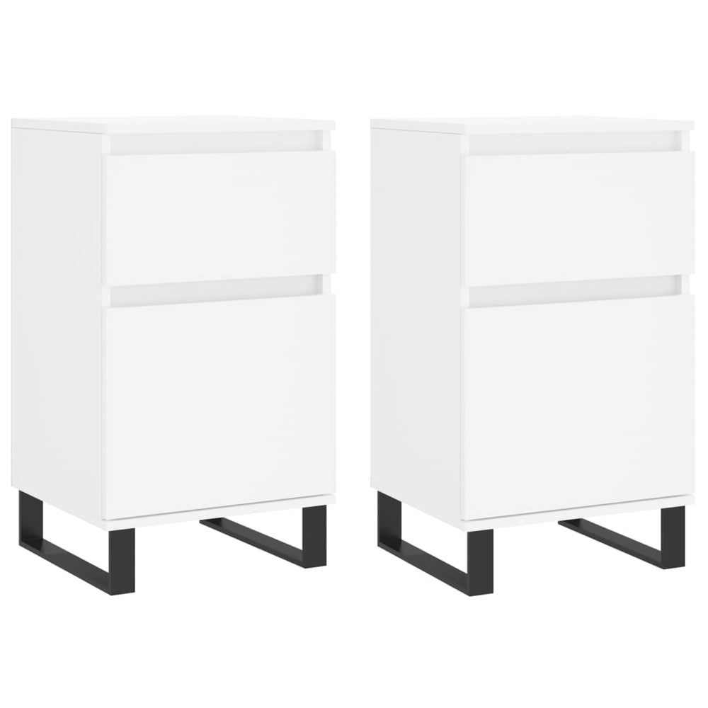 Weiße Sideboards, 2er Set, 40x35x70 cm