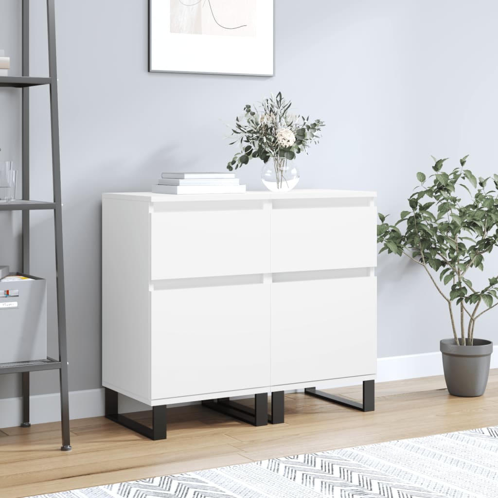 Weiße Sideboards, 2er Set, 40x35x70 cm