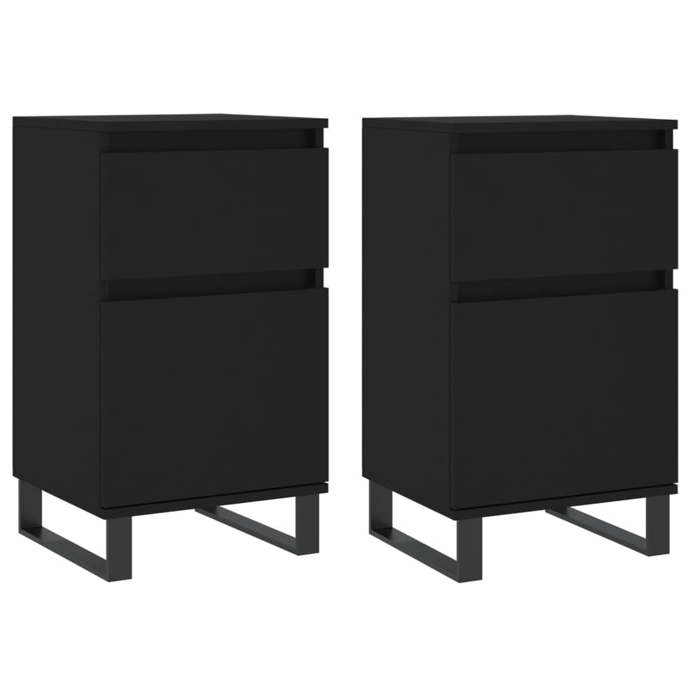 Schwarze Sideboards, 2er-Set, 40x35x70 cm