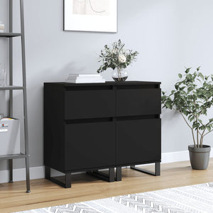Schwarze Sideboards, 2er-Set, 40x35x70 cm
