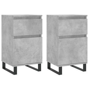 Betongraue Sideboards, 2er-Set, 40x35x70 cm
