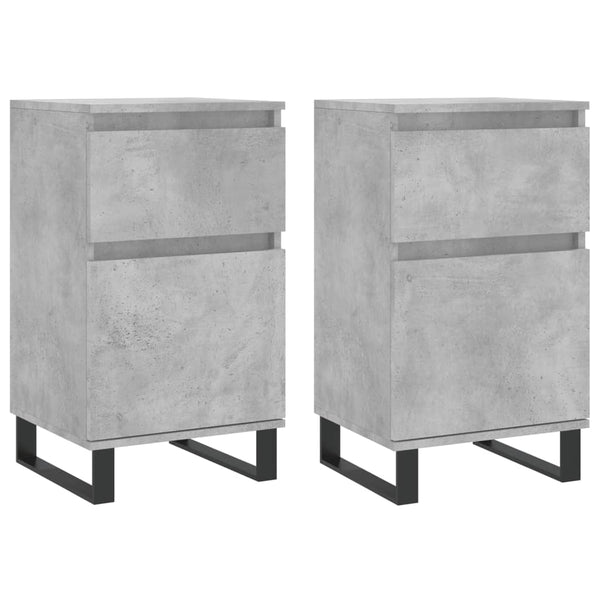 Betongraue Sideboards, 2er-Set, 40x35x70 cm