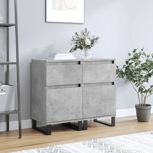 Betongraue Sideboards, 2er-Set, 40x35x70 cm