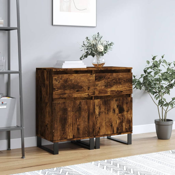 Sideboards 2er Set Räuchereiche 40x35x70 cm