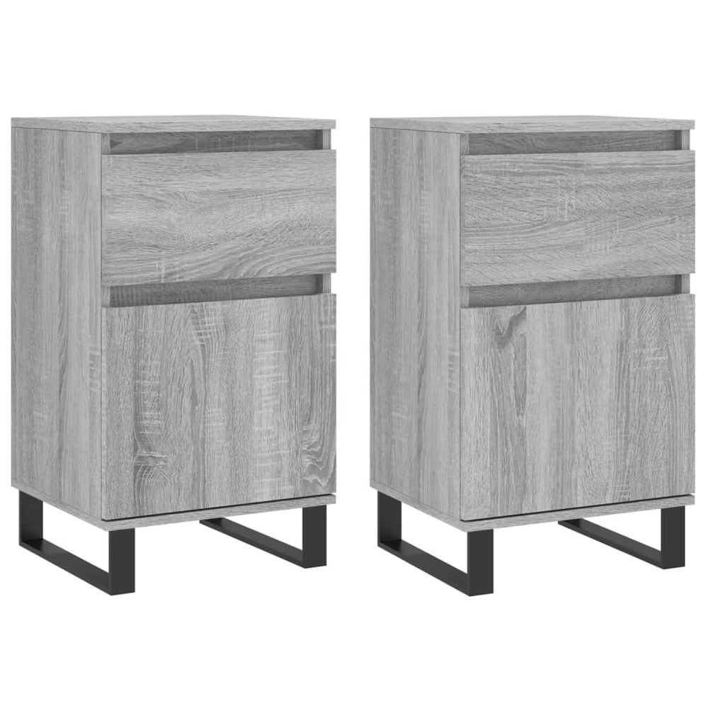 Graue Sideboards Sonoma Holz 40x35x70cm, 2er-Set