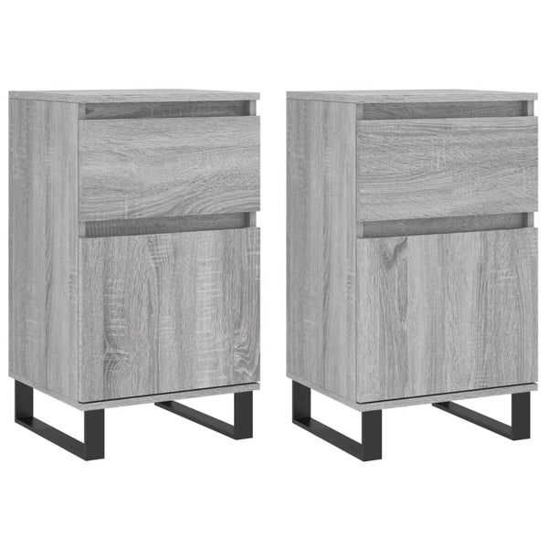 Graue Sideboards Sonoma Holz 40x35x70cm, 2er-Set