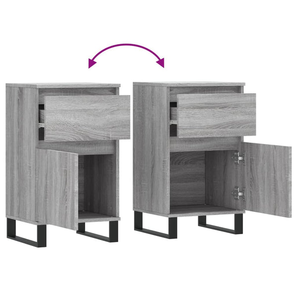 Graue Sideboards Sonoma Holz 40x35x70cm, 2er-Set