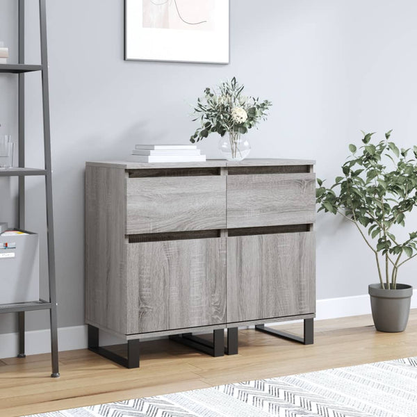 Graue Sideboards Sonoma Holz 40x35x70cm, 2er-Set