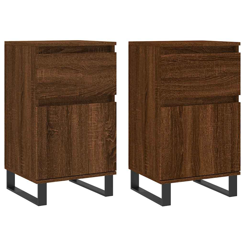 Sideboards 2er Set, Eichenoptik Braun