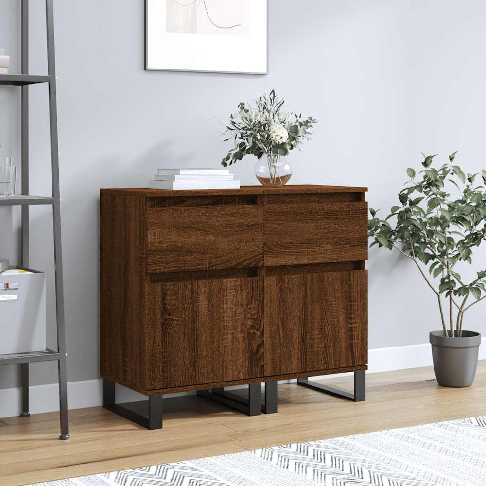 Sideboards 2er Set, Eichenoptik Braun