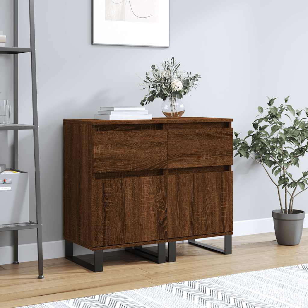 Sideboards 2er Set, Eichenoptik Braun