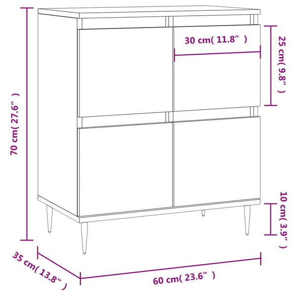 Sideboard Braun Eichenoptik 60x35x70 cm
