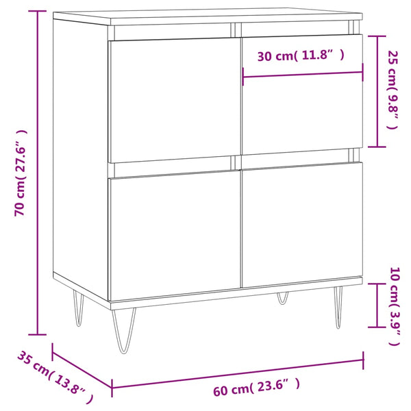 Schwarzes Sideboard 60x35x70 cm