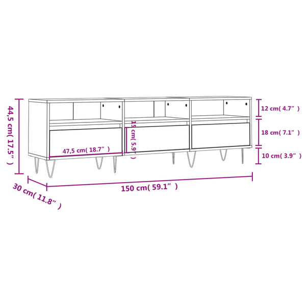 Schwarzer TV-Schrank 150 cm