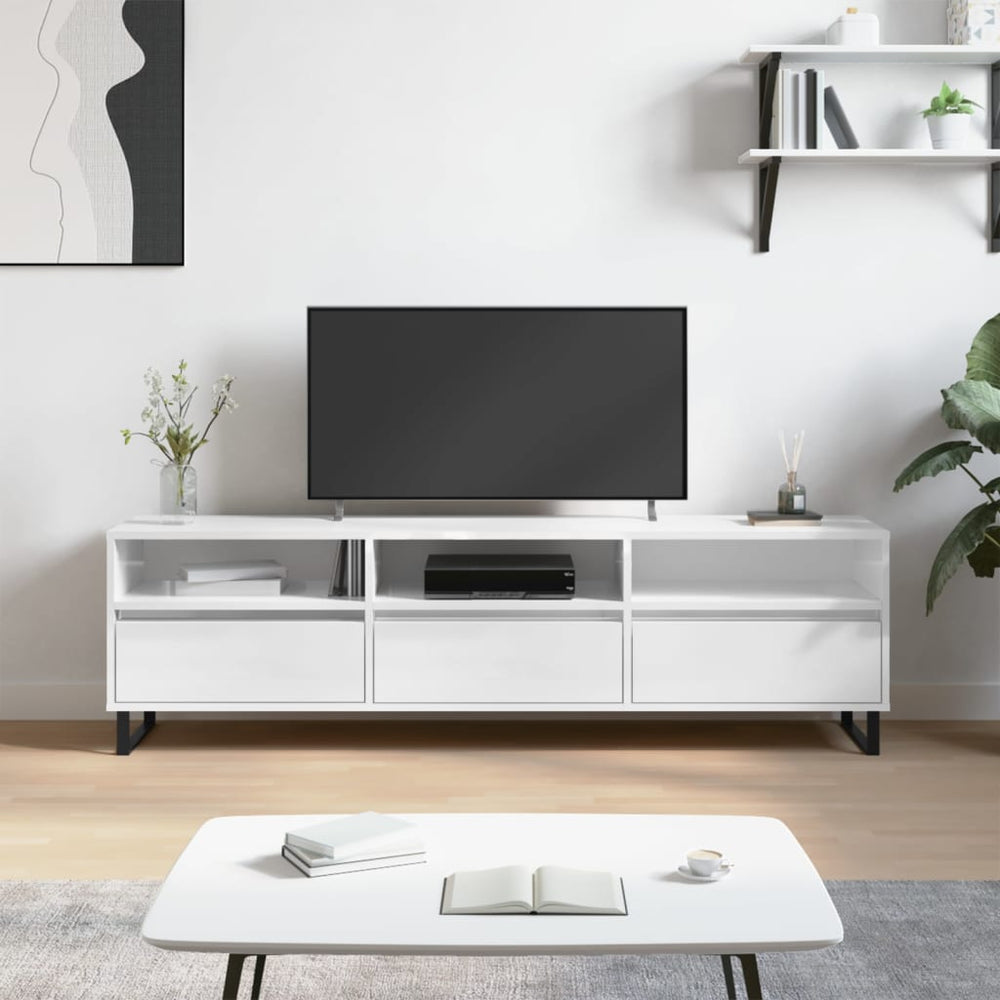 TV-Schrank Weiß Hochglanz 150 cm