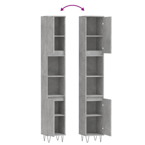 Betongrauer Badschrank 30x190 cm