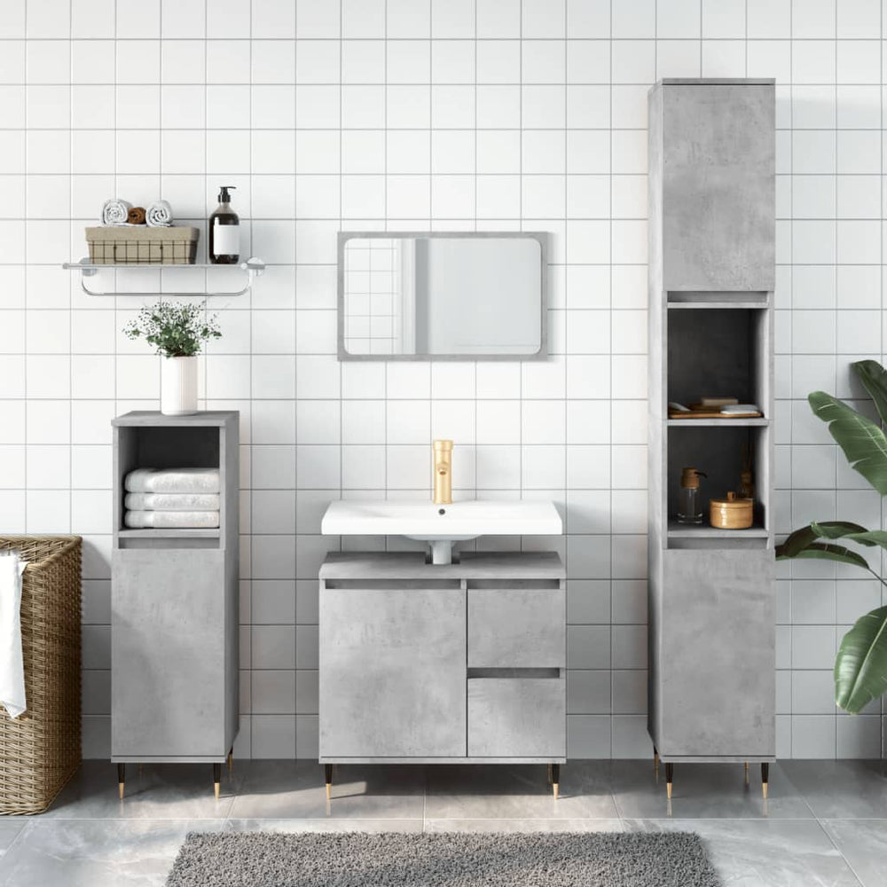 Betongrauer Badschrank 30x190 cm