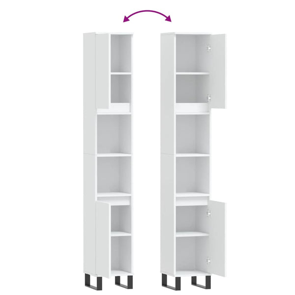 Weißer Badschrank 30x30x190 cm