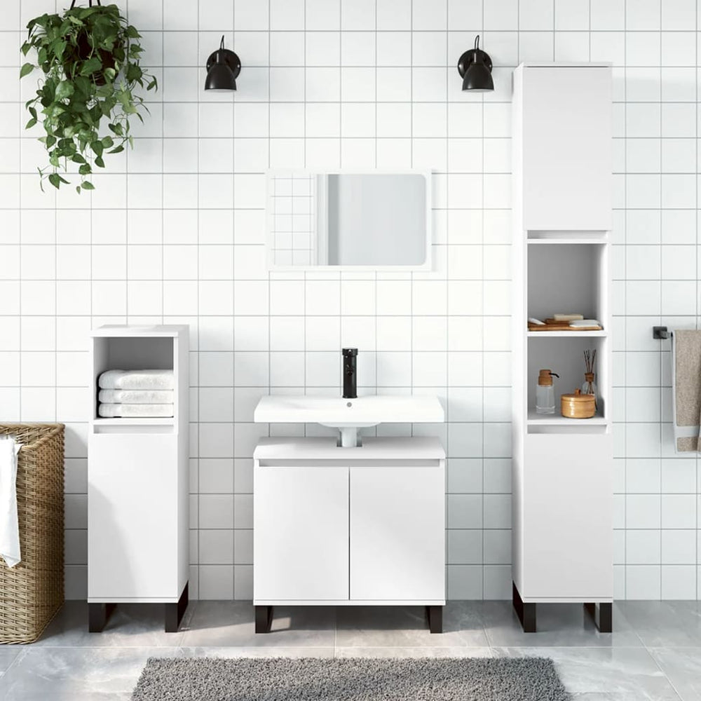Weißer Badschrank 30x30x190 cm